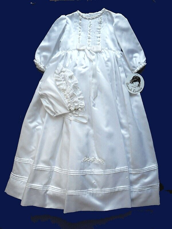 baptism dress long sleeve Long Sleeve Baptism Dress 18 Months / French White/Rhinestones