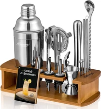 KITESSENSU Cocktail Shaker Set Bartender Kit with Stand | Bar Set Drink Mixer Se