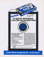 PUBLICITE ADVERTISING 064 1968 BIO TEX lessive bio en paquet bleu
