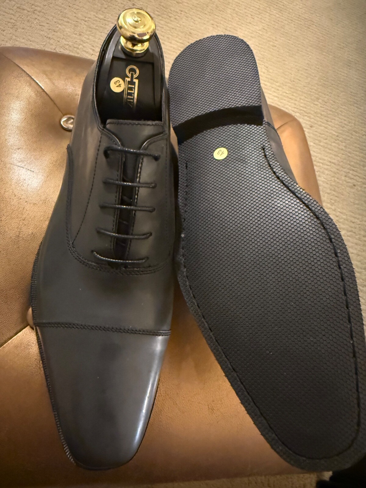 SAOLA scarpe uomo zilli grigie pelle patten speciale taglia 43 o 10US