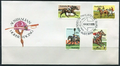 1978 Australian Horse Racing Set Of 4 First Day Cover, Very Good Condition