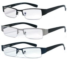 Man Woman Metal Frame Spring Temple Reading Vision Glasses - RE03 Assorted Color