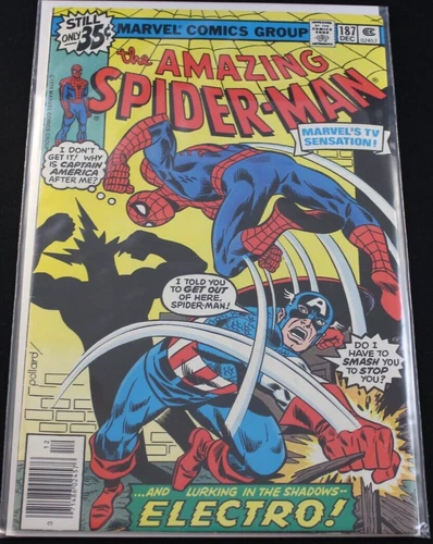 Amazing Spiderman 187 Vs Captain America Electro Comic FN+