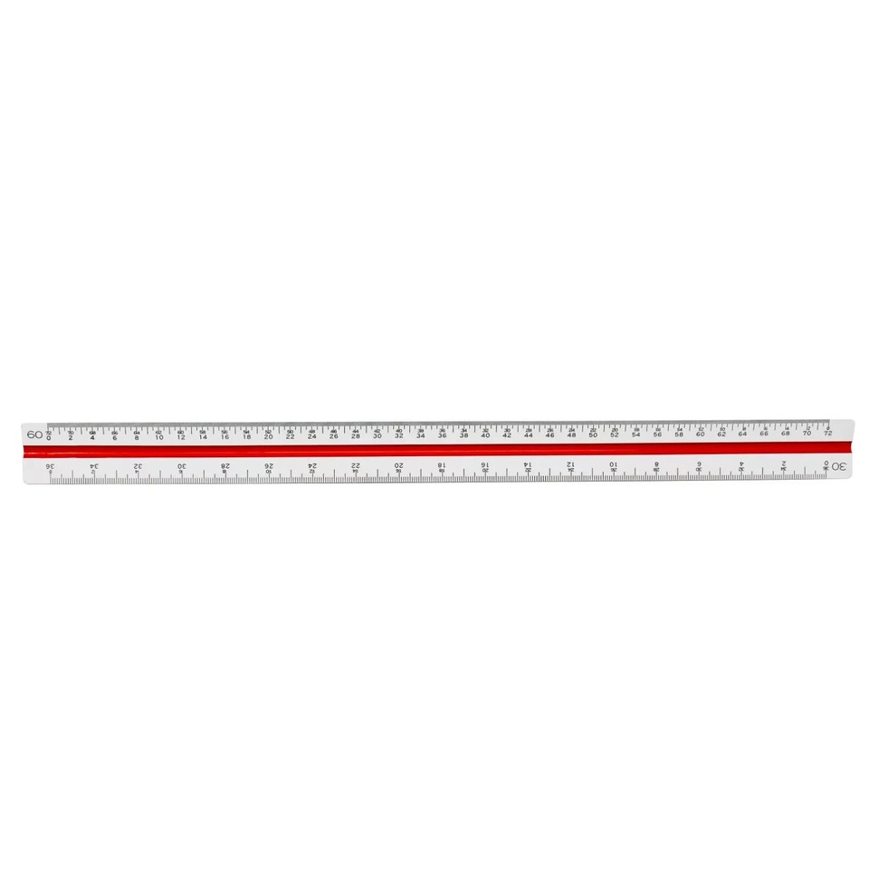Rare Alvin 241B Engineer Scale 12in Triangular Drafting Ruler Solid ...