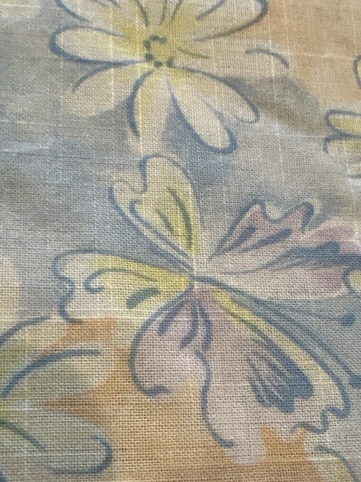 Vintage Floral Wamsutta Cotton Fabric W44” x2.75Yards Orange Blue Yellow Daisies - Image 3 of 4