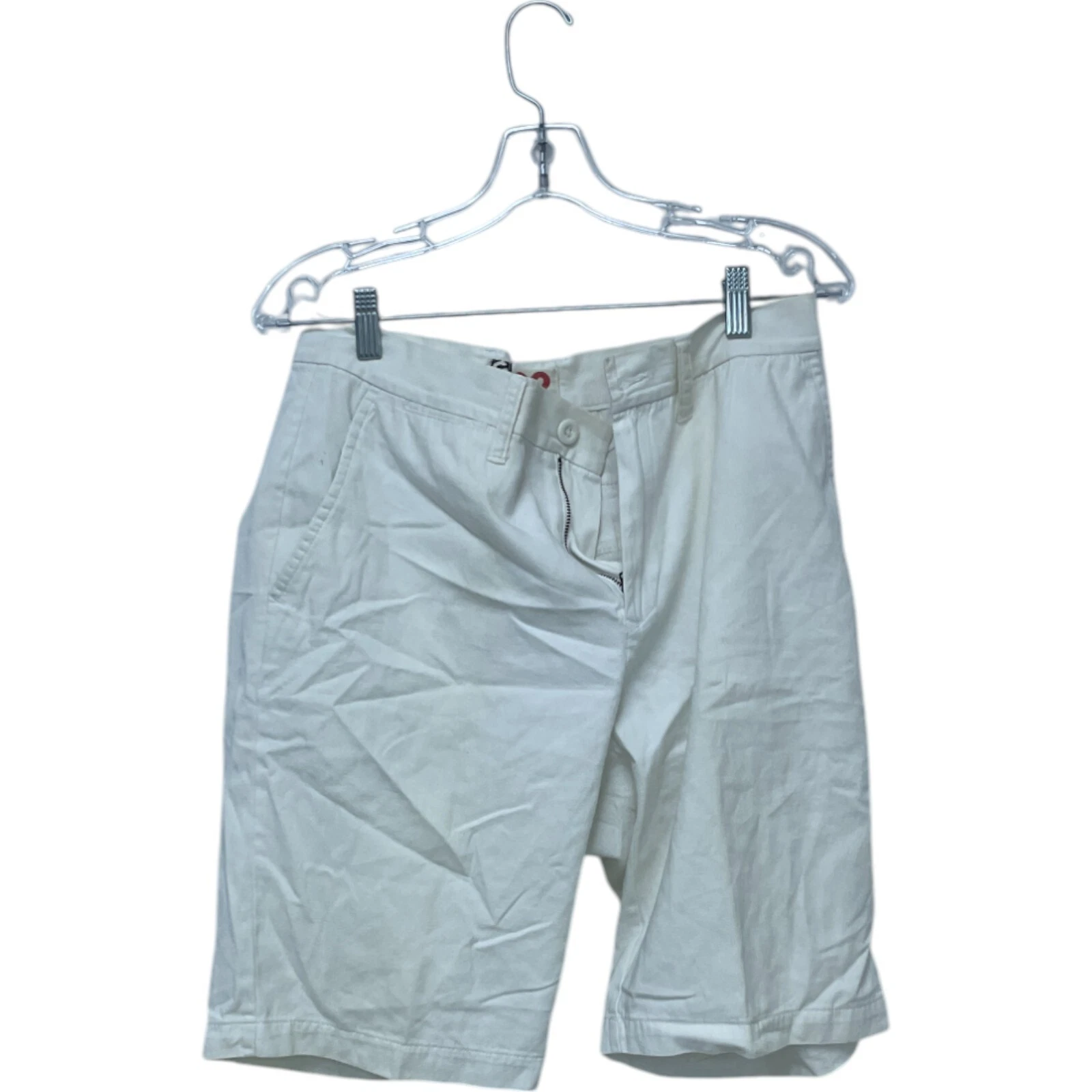 G&M Bermuda Shorts Mens Size 32 White Denim Slash Pockets Flat Front Cotton