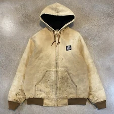 Vintage 90s Distressed Polar King Hooded Work Wear Jacket Size XL Carhartt Style