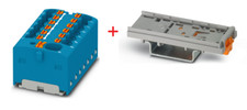 Verteilerblock-PTFIX 4/12X1,5-BU,blau+ Tragschienenadapter,sofort lieferbar