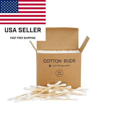 Cotton Swabs (3 Pack) 600ct. Travel Pack, Durable Wood 100% Cotton. Eco Friendly