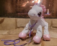 Peppy Pets Walking Unicorn Toy Horse Go Where You Go White Magical Bouncy Action