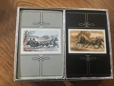 Vintage Playing Cards- Double Deck- Congress- Sleigh& Buggy w/ Horse