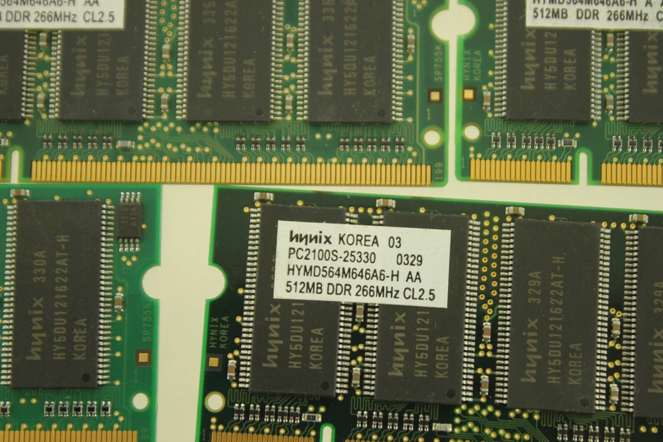 (8) HYNIX PC2100S 512MB DDR 266 CL2.5 COMPUTER CPU LAPTOP RAM MEMORY - Image 2 of 2