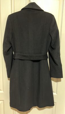 Cole Han Signature Women Slick Wool Blend Belted Faux Wrap Coat - Main Image