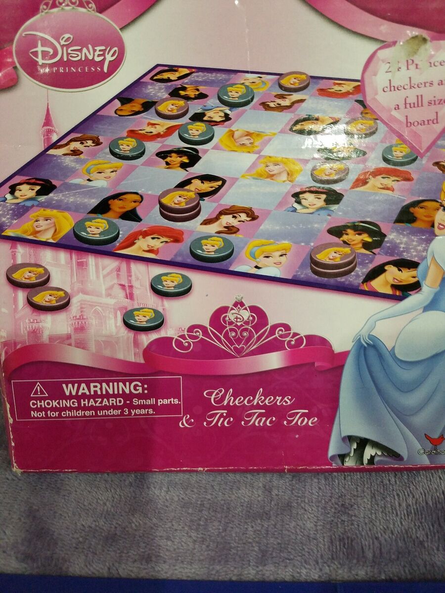 7in1 Disney Princess Solid Wooden Drawer Game House Tic Tac Toe