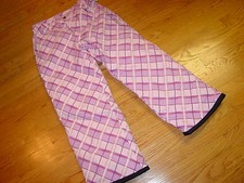Girls L 12 Ski Snowboard Snow Check Pants Pink Plaid Orage Talent NEW Youth