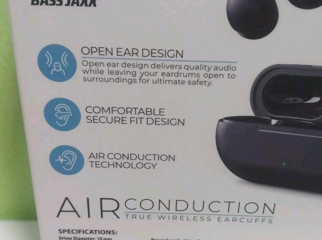 Bass Jaxx Wireless Air Conduction Earcuffs Wireless Bluetooth