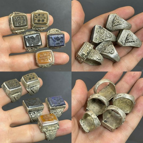 VENTA 5 PIEZAS! ANILLOS ANTIGUOS DE SELLO LATÓN TALLAS NATURALES MARAVILLOSOS ANTIGUOS | eBay
