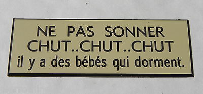 Autres Plaque Gravee Ne Pas Sonner Chut Chut Il Y A Des Bebes Qui Dorment Ft 29x100 Mm Bebe Puericulture