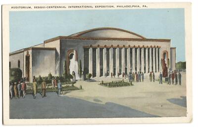 Postcard Auditorium Sesqui Centennial International Expo Philadelphia PA 1926