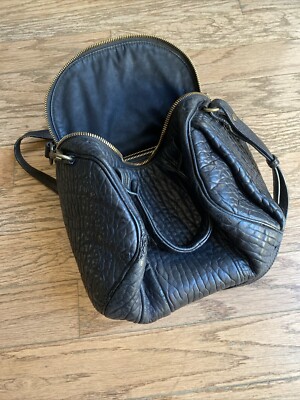 ALEXANDER WANG Black Pebbled Leather Bag Rocky Rockie V G