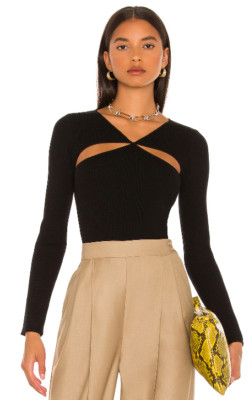 Line and Dot Halo Cut Out Sweater Top XS NWT