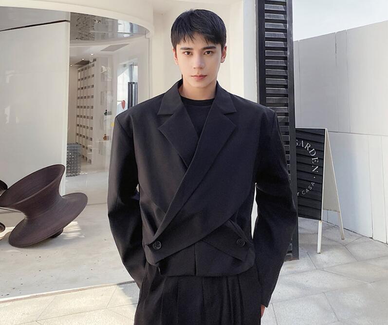 Men's Spring New Fashion Design Lapel Long Sleeve Loose Asymmetrical Suit Coats | eBay Men's Spring New Fashion Design Lapel Long Sleeve Loose Asymmetrical Suit Coats | eBay