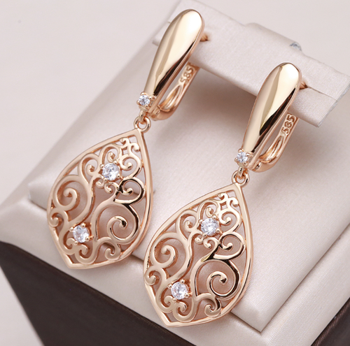 Ohrringe Gold Glitzer Zirkonia – 925 Silber Ohrri Produktbild-Vorschau 9