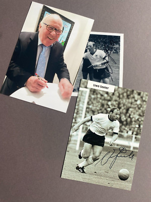 2x UWE SEELER ( 2022) World Cup 1966 Autograph Card 10x15 + Photo Autograph + Photo