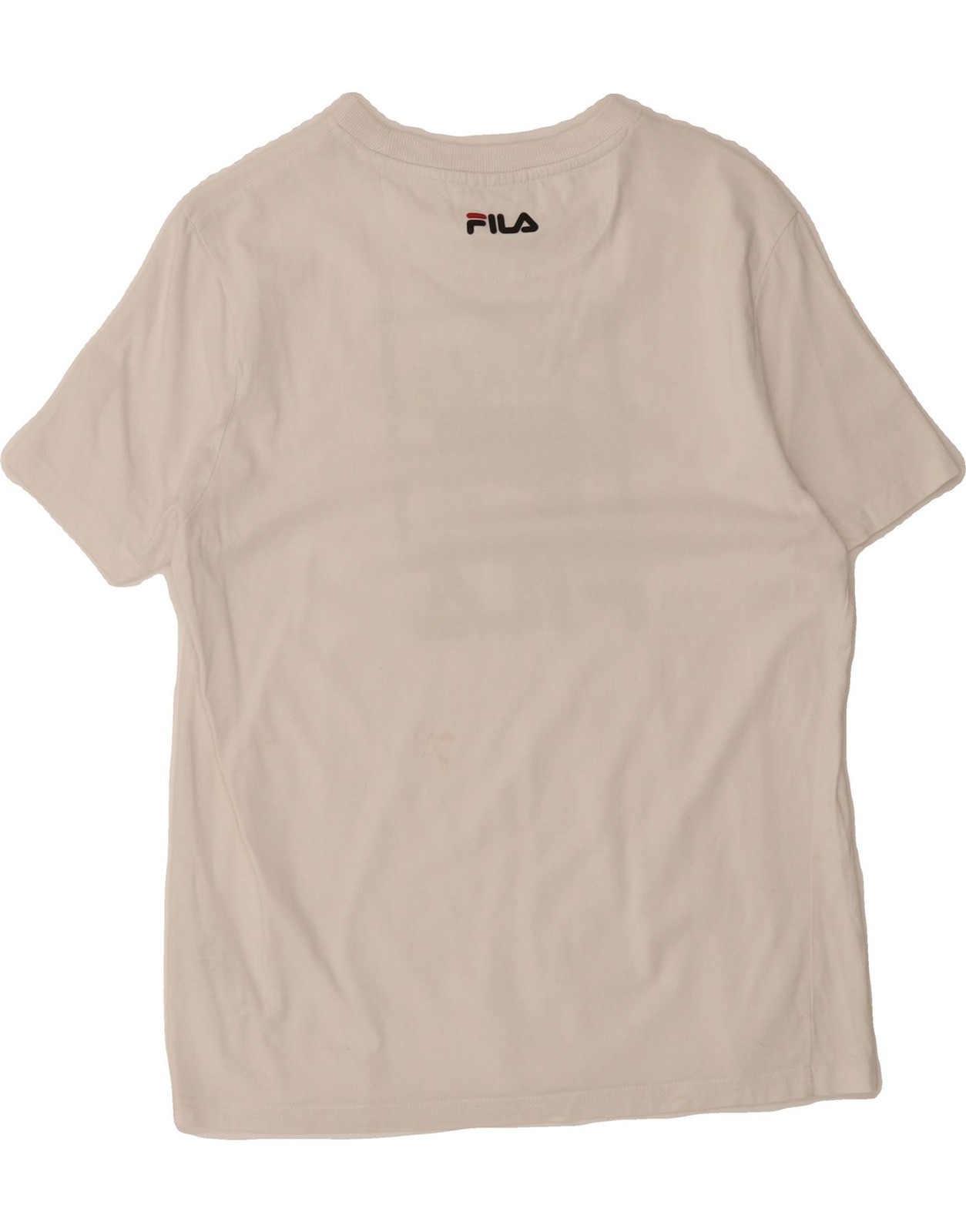 FILA Mens Graphic T Shirt Top XS White Cotton CQ25