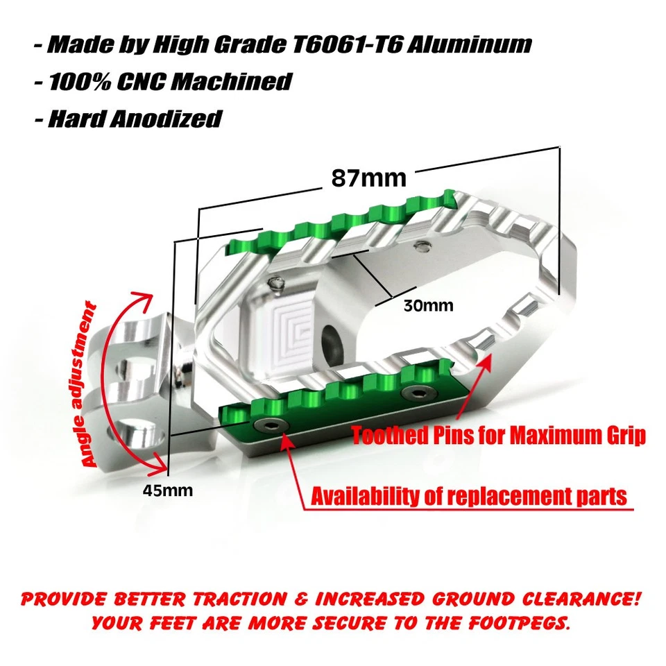 CNC Silver Wide Rider Front Foot Pegs For Triumph Bonneville SE 2001-2013 — 第 4/4 张图片