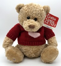 NWT GUND Teddy Bear in Heart Sweater 11  Sitting Plush Toy 43663