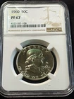 NGC PF67 1960 Franklin Half Dollar 50C Proof Silver KM#199 Philadelphia