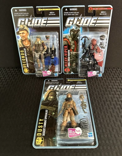 GI Joe Pursuit of Cobra Lot of 3 Figures Recondo / Dusty / Alley Viper - NEW MOC