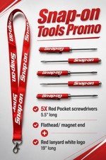 5 Red Snap on tools Pocket screwdrivers per order + Gift Snap On Lanyard Promo !