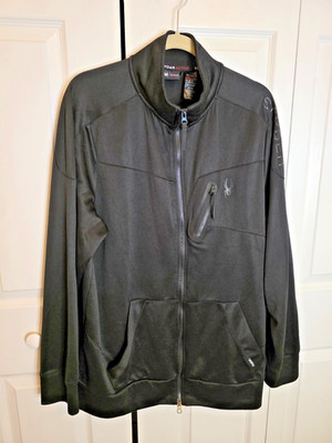 Spyder Active Full Zip Jacket Men's XL Black Lightweight Moisture Wicking