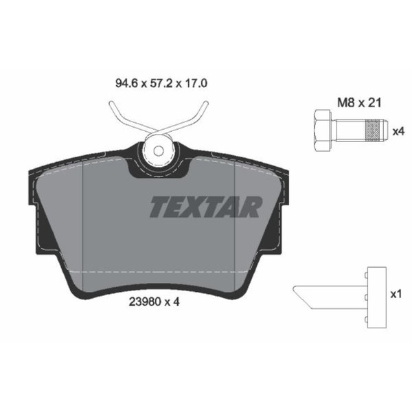 Textar BremsbeläGe Hinten FüR Nissan Primastar Kasten Renault Trafic Iii Bus-image