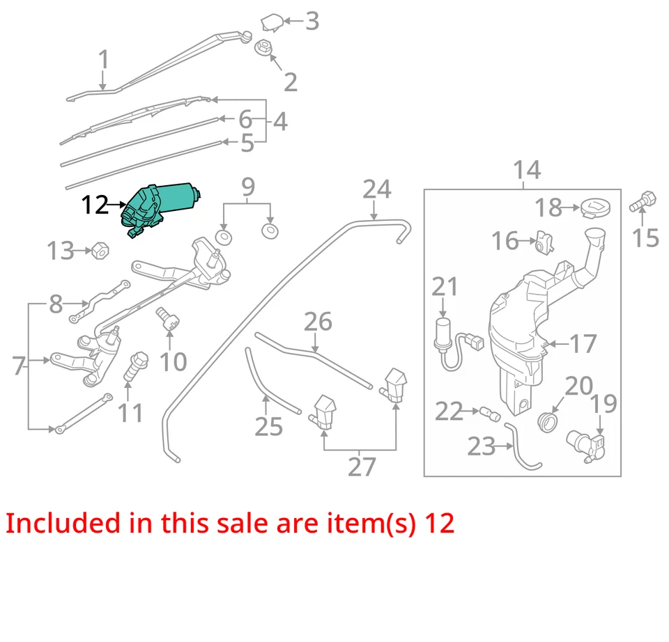 2009 Mazda 5 Front Windshield Wiper Motor OEM 143K Miles - LKQ370142044 Foto 4 de 4