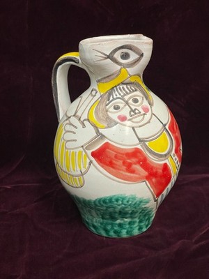 Vintage Hand Painted Giovanni De Simone Pitcher 8'' Tall 60's EUC