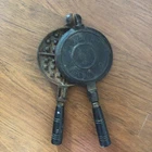 Antique Wagner Cast Iron Mini Waffle Iron Sidney O Feb 22 1910 Salesman No Base