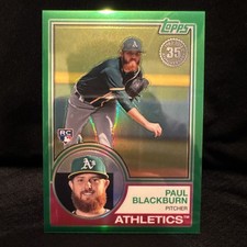 2018 Topps Silver Pack 1983 Design Chrome Green 90/99 Paul Blackburn