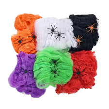 Halloween Spider Web Decoration Stretchy Cobweb With Spider Haunted House