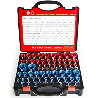 #ad #ad Nut and Bolt Thread Checker Kit 66Piece SAE Metric Thread Gauge Precision Cut $47.09
