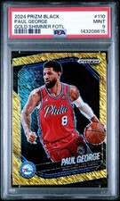 2024 Panini Prizm Black Paul George Gold Shimmer Prizm /10 PSA 9 Mint 76ers