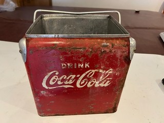 Vintage 1950s Coca Cola TempRite Red Metal Junior Picnic Cooler