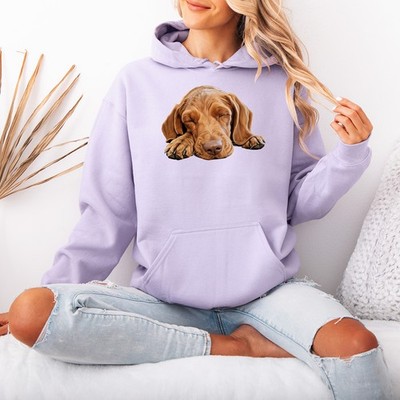 Schlafender Hund Hunde Tiere Damen Hoodie Pullover Damen Sweatshirt