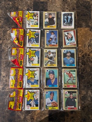1987 TOPPS RACK PACK LOT (10) ALL HAVE STARS SHOWING - CLARK ROSE MANY MORE