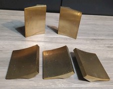 Vintage Mid Century Modern MCM Dresser Drawer Brass Pulls Lot Of 5 2" OC