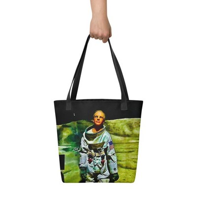 John Glenn Astronaut Tote Bag Creepy Wax Figure Space Art Reusable Bag