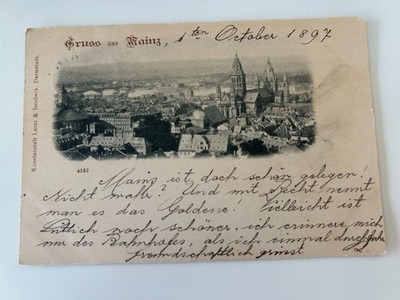 Gruss aus Mainz Germany Panorama View Postcard