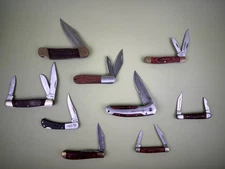 Lot Of 9 Branded Wood Handle Folding Pocket Knives Ozark Ruko Winchester More